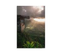 XWYMXZ Honolulu Hawaii Vintage Watercolor Canvas Wall Art