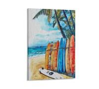 XWYMXZ Honolulu Vintage Watercolor Canvas Wall Art
