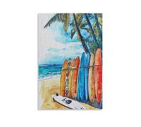 XWYMXZ Honolulu Vintage Watercolor Canvas Wall Art
