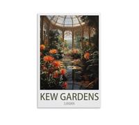 XWYMXZ Kew Gardens London Vintage Travel Posters Landscape 12x18inch(30x45cm) Wall Art Picture Print Canvas Art Poster Modern Family Bedroom Decor