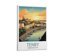 XWYMXZ Tenby Pembrokeshire Vintage Travel Posters Coast 08x12inch(20x30cm) Wall Art Picture Print Canvas Art Poster Modern Family Bedroom Decor