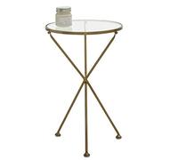 XWZJY Light Luxury Small End Tables,Round Tempered Glass Sofa Table Balcony Cocktail Table,Metal Legs,40 x 62 cm(Ø x H)