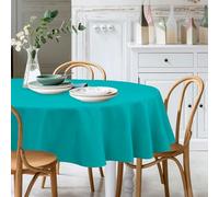 XWZO Round Tablecloth 70 Inch Polyester Table Cloth, Round Table Cover Waterproof Wipe Clean Spillproof for Kitchen Dining Wedding Outdoor Picnic Buffet Party, Turquoise