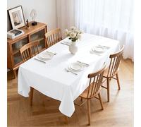 XWZO Table Cloth Rectangular Solid Table Cover Water Resistant Table Cloths Wipe Clean Tablecloth for Cafe, Restaurant, Buffet, Tabletop Party 137x274cm(54x108inches) White