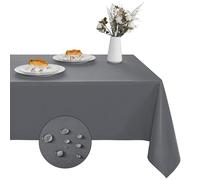 XWZO Table Cloth Rectangular Solid Table Cover Water Resistant Table Cloths Wipe Clean Tablecloth for Cafe, Restaurant, Buffet, Tabletop Party 153x259cm(60x102inches) Gray