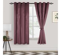 XWZO Wild Rose Velvet Curtains 63 Inches Long - Light Blocking Noise Reducing Grommet Window Curtain Panels for Bedroom/Farmhouse/Patio Door with Tiebacks, W52 x L63, Set of 2