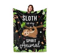 XWZSHMH Cow Dinosaur Sloth Print Flannel Blanket Soft Blanket Animal Pattern Boy Girl Soft Comfortable Lightweight Blankets