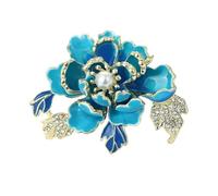XWZSHMH Enamel Peony Flower Brooches for Women Unisex Plant Pins 3-color Available Casual Party Accessories