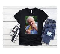 (XX-Large, Black) Sir David Attenborough Funny Retro Men Women Unisex Top T Shirt