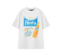 Fanta Orange Drink Unisex White Short Sleeved T-Shirt | Graphic Tee | Fanta Logo Tee Shirt | Refreshing Beverage Retro Apparel | Casual Wear for Adults
