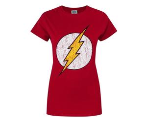 (XX-Large) DC Comics The Flash Short Sleeved T-Shirt (Womens Red)