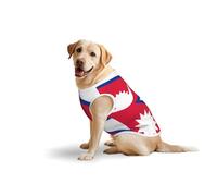 XX-Large Large Pet Pure Cotton Vest - Summer T-Shirts for Medium Dogs, Flag of Nepal Print Breathable & Soft Tank Top