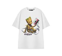Marvel Guardians of The Galaxy Mens White Short Sleeved Tee | Groot Character Graphic Print T-Shirt for Adults | Official Shirt Merchandise Gift