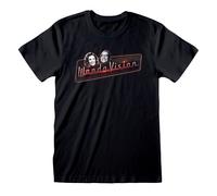 (XX-Large) Marvel Wandavision 'Logo And Faces' (Black) T-Shirt