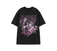 Monster High Womens T-Shirt | Ladies Fangtastic Live Tour Short Sleeve Graphic Tee in Black & Pink | Draculaura Spider Web Apparel Crewneck Character Top | Fashion Cartoon Series Merchandise Gift