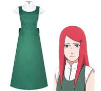 (XX-Large) Red Blaze Kunoichi Costume - Uzumaki Clan Ninja Gown with Chain Belt, Anime Mother Heroine Cosplay Dress