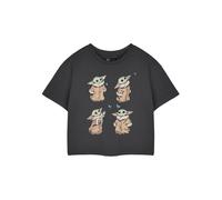 (XX-Large) Star Wars The Mandalorian Cropped Short Sleeved T-Shirt (Womens Grey)