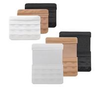 xx-uv 6 Pack Bra Extenders 4 Hook 3 Row | 3 Rigid + 3 Stretch | Adjustable Band Extender for Every Stage | Nickel-Free Hooks | Soft Brushed Nylon | For Pregnancy, Nursing & Weight Changes