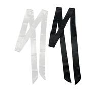 xx-uv Long Silky Satin Scarf for Women | 2-Metre Skinny Ribbon for Hair, Neck & Handbag | Elegant Sash Belt for Dresses Black & White 2-Pack(Monochrome Set