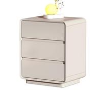 XXAD553TY Bedside Table Khaki Color Three-drawer Nightstand Family Living Room Bedroom Study Small Storage Cabinet Wood Nightstands(XS)