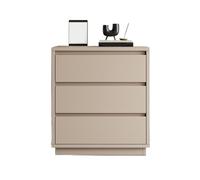 XXAD553TY Bedside Table Large Capacity Three Drawer Wooden Bedside Table Home Bedroom Bedside Storage Cabinet Khaki Color Nightstands(Large)
