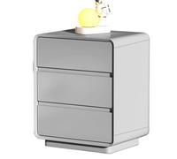 XXAD553TY Bedside Table Three-drawer Nightstand Family Living Room Bedroom Study Small Storage Cabinet Wood Gray Nightstands(XL)