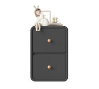 XXAD553TY Bedside Table Wooden Nightstand Small Ultra Narrow Side Black Clip-On Organizer Storage Cabinet Nightstands(Large)