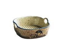 XXAD553TY Casseroles Fish-Patterned Ceramic Baking Dish for Air Fryers