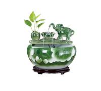 XXAD553TY Ceramic Tabletop Fountain Automatic Flowing Fish Tank for Indoor and Home Decoration(Large)