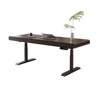 XXAD553TY Home Electric Standing Desk with Drawer, Adjustable Height Writing Table Workstation with Charging, Wooden Desktop Sit Stand Up Office(M)