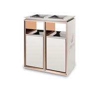 XXAD553TY Patio Outdoor Trash Can Square Double Barrel Metal Ashtray Column, Modern Household Commercial Large (With Ashtray) Backyard(Large)