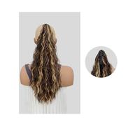 XXAD553TY Ponytail Extension Claw Clip Ponytail Extensions 20Inch Natural Look Water Wavy Synthetic Pony Tail Clip in Curly False Hair Piece Hair Extensions Ponytail(4H27)