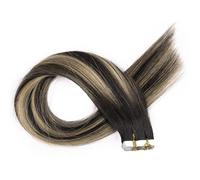XXAD553TY Tape in Hair Extensions for Women Human Hair Extensions Tape in Balayage Natural Black to Light Blonde Remy Human Hair 20pcs 50g(16 inches 50g)