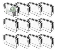 XXBAGMORE 12 Pack Clear Makeup Bag, TSA Approved Toiletry Organizer,PVC Cosmetic Zipper Pouch Bulk for Travel, Diaper, Toy, Gift, Black, M, Clear Makeup Bag Tsa Approval Toiletry Organizer