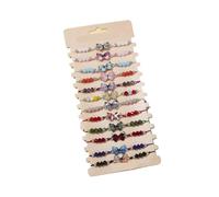 XXCLW 12 PCS Multicolor Alloy Oil Painting Butterfly Crystal Beaded Bracelets For Men And Women Friendship Bracelets