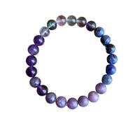 XXCLW 1pc/Anti-Anxiety Stress Reduction Crystal Bracelet Sodalite Fluorite Amethyst Lepidolite - 8mm Stone Jewelry Gift