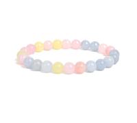 XXCLW 2 Pcs Natural Stone Beads Bracelet For Women Men Amethysts Crystal Quartzs Aquamarines Jades Jewelry Agates Elastic Bangle Bracelets(6mm beads_Morgan jade)
