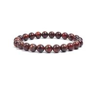 XXCLW 2 Pcs Natural Stone Beads Bracelet For Women Men Amethysts Crystal Quartzs Aquamarines Jades Jewelry Agates Elastic Bangle Bracelets(6mm beads_Bloodstone)