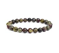 XXCLW 2 Pcs Natural Stone Beads Bracelet For Women Men Amethysts Crystal Quartzs Aquamarines Jades Jewelry Agates Elastic Bangle Bracelets(6mm beads_Dragon Blood Stone)