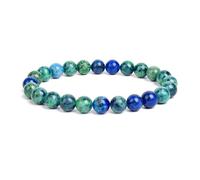 XXCLW 2 Pcs Natural Stone Beads Bracelet For Women Men Amethysts Crystal Quartzs Aquamarines Jades Jewelry Agates Elastic Bangle Bracelets(8mm beads_Phoenix lapis lazuli)
