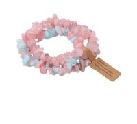 XXCLW 3pcs/set Natural Crystal Gem Stone Bracelet 5-8mm Irregular Amethysts Aquamarine Chips Beads Bracelets Women Men Elastic Jewelry(19CM_Type 4)