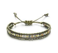XXCLW Beaded bracelet Crystal Originality Multilayer Hand knitting Bohemia Adjustable Tide Simple Colour Rice bead bracelet(13)