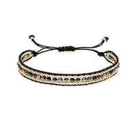 XXCLW Beaded bracelet Crystal Originality Multilayer Hand knitting Bohemia Adjustable Tide Simple Colour Rice bead bracelet(7)