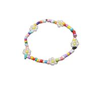 XXCLW Cute Daisy Flower Beaded Bracelet For Women Fashion Bohemian Colorful Lovely Charm Stretch Bangle Party Gift Jewelry(7)