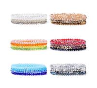 XXCLW Fashion 4Pcs Colorful Crystal Bracelet For Women Men Faceted Austria Crystal Beads Bracelet Set Handmade Shiny Jewelry Female(17 CM_Style 12)