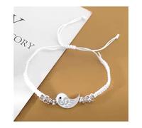 XXCLW Fashion Dragon Figure Yin Yang Adjustable Bracelet Tai Chi Couple Necklace For Boyfriend Girlfriend Valentine's Day Jewelry Gift(A4)