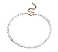 XXCLW Fashion Elegant White Imitation Pearl Choker Necklaces Round Pearl Wedding Chain Necklace For Women Charm Party Jewelry Gift(35cm_6MM)
