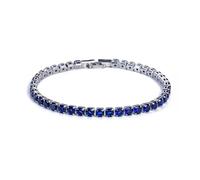 XXCLW Hiphop Iced Out 4mm Cubic Zirconia Crystal Tennis Bracelets For Women Men Gold Color Silver Color Bracelet Chain Jewelry(19cm_BLUE2)
