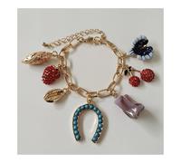 XXCLW Indian Ethnic Vintage Bracelet Women Fashion Boho Statement Charm Metal Hollow Links Resin Stone Bracelets Jewelry(1004)