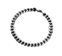 XXCLW Men Bracelet Gold Jewelry Street Style Stainless Steel 18k Gold Plated Cuban Chain Bracelets For Women(230mm_11MM WIDTH_SILVER)
